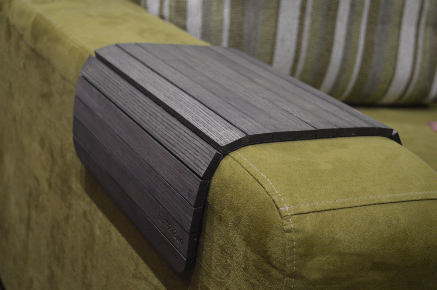 Дерев'яна накладка, килимок на підлокітник дивана ("Графіт") #2i2ua