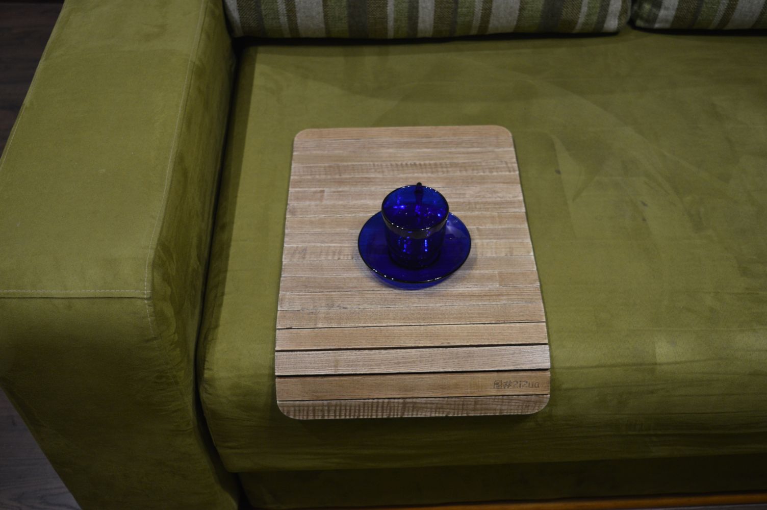 Деревянная накладка, столик, коврик на подлокотник дивана( винтаж) #2i2ua